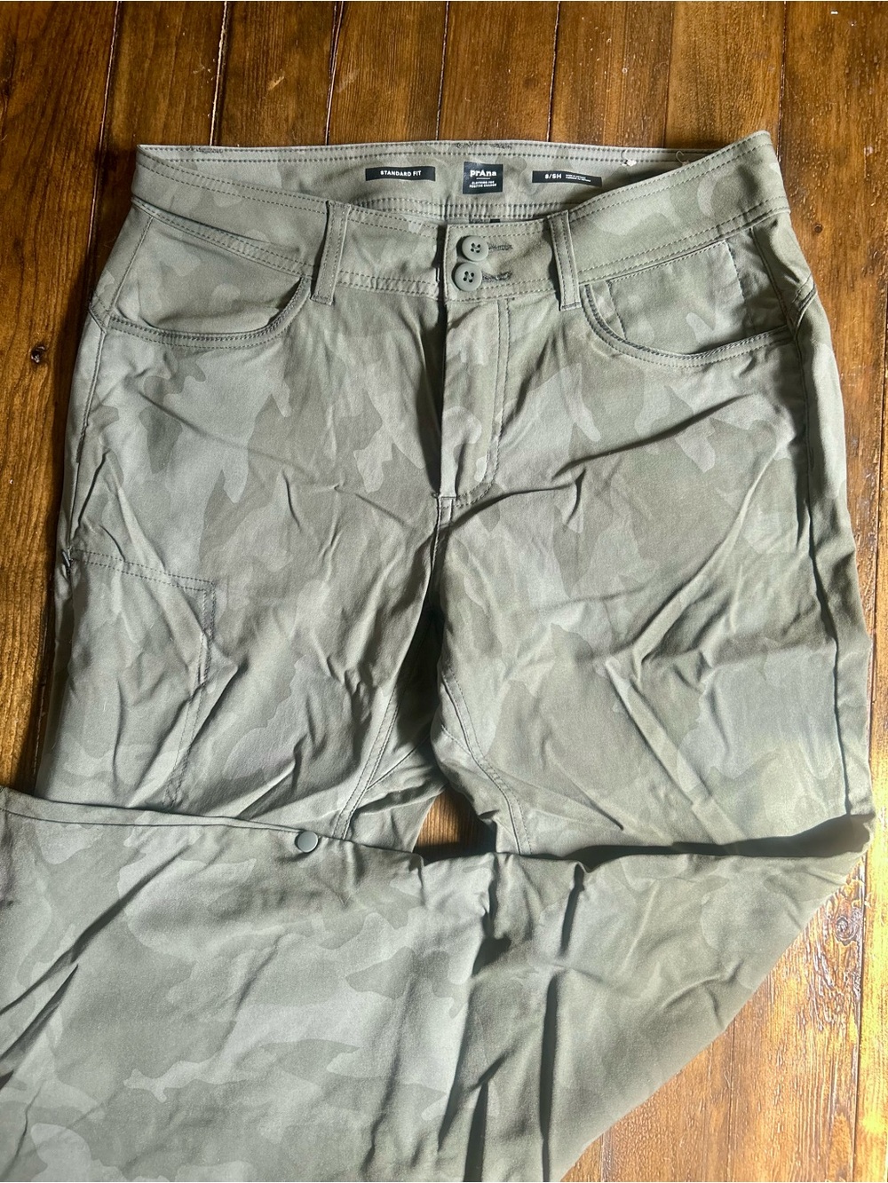 Prana Halle Pant II Womens 8 short Sage Camo ReZion Stretch Hiking pant